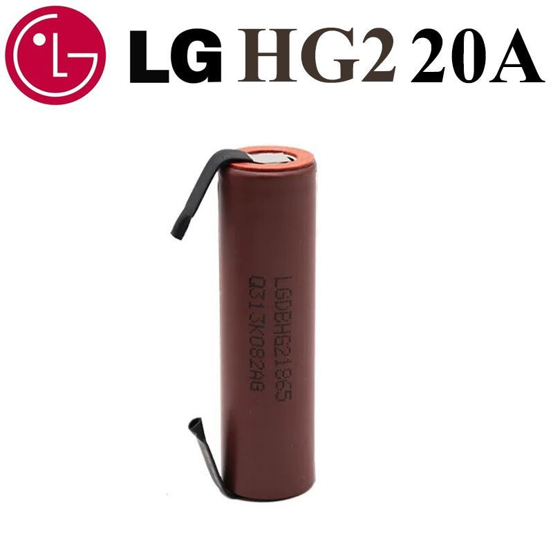 1 шт LG Аккумуляторная батарейка HG2 с никелевыми контактами 18650 3,7 В, 3000 мА/ч, 20A  #1