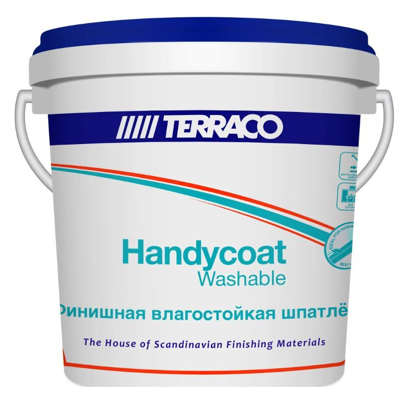 Шпатлёвка финишная влагостойкая Terraco Handycoat Washable 1.5 кг #1