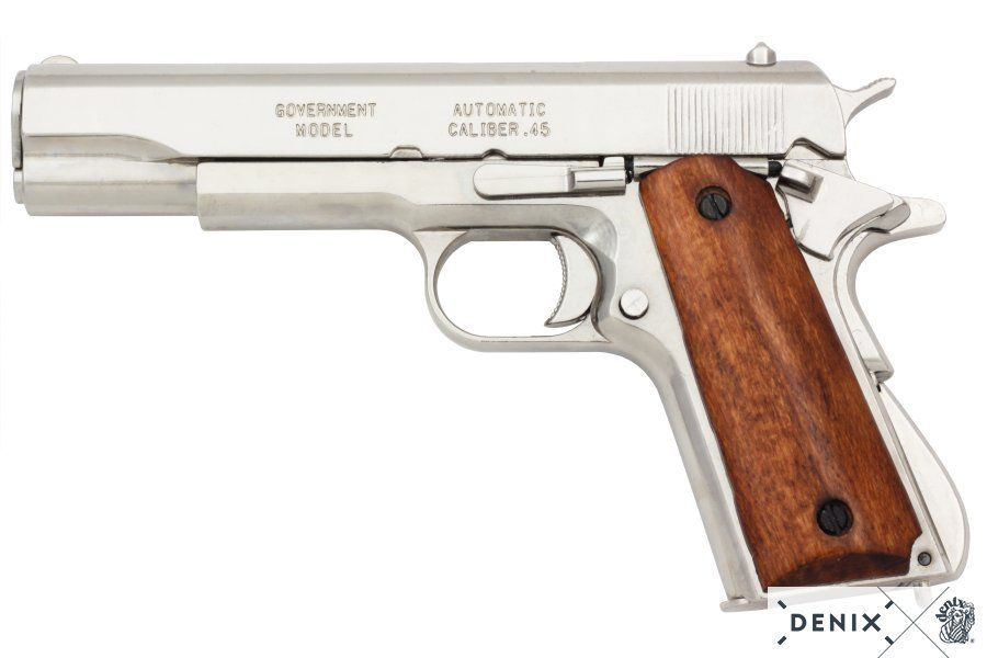 Пистолет автоматический М1911А1, США Кольт, 1911 г. никелированной покрытие  #1