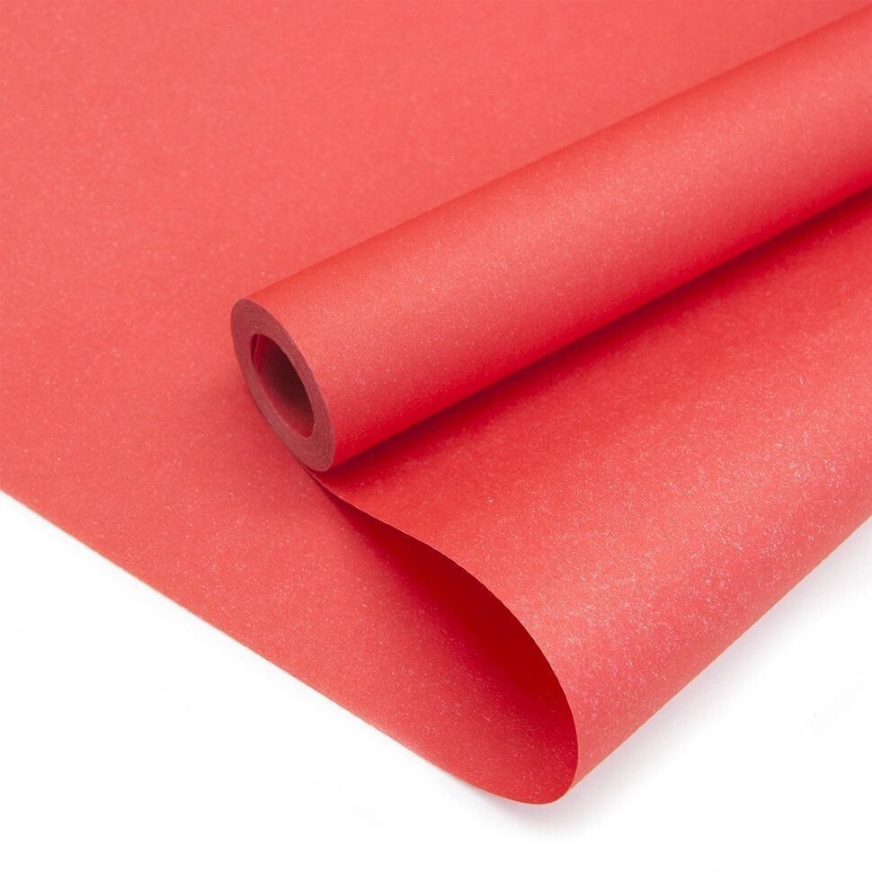 Упаковочная бумага, Крафт (0,5*8,23 м) Красный, 2 ст, 1 шт. #1