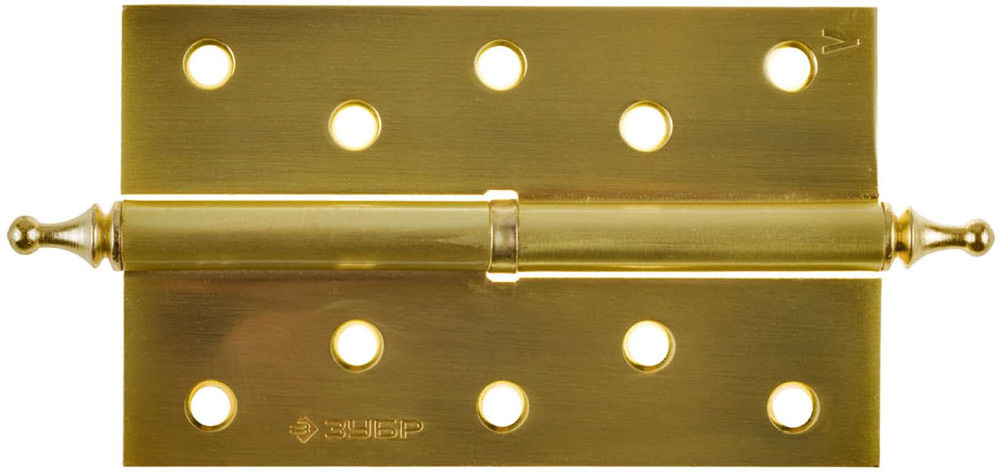 Петля ЗУБР 125 x 75 x 2.5 мм, 2 шт., 1 подшипник, цвет матовая латунь (SB), левая, с крепежом, дверная #1