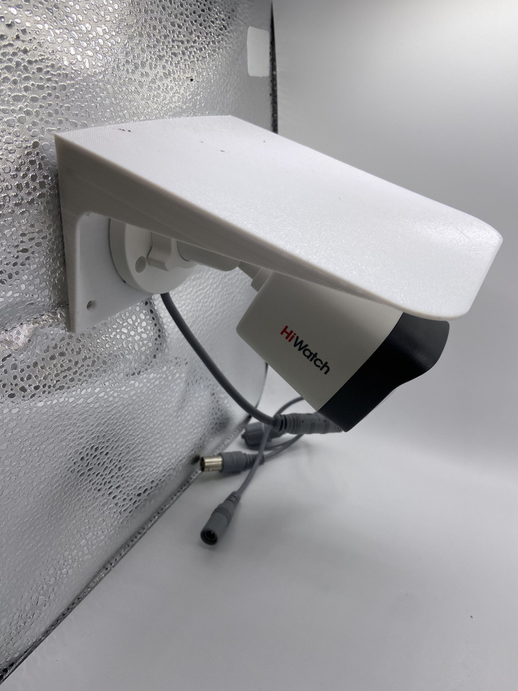 Защитный козырек для камеры 3D-печать (светильника) видеонаблюдения HIKVISION HIWATCH DAHUA плоский (белый) #1