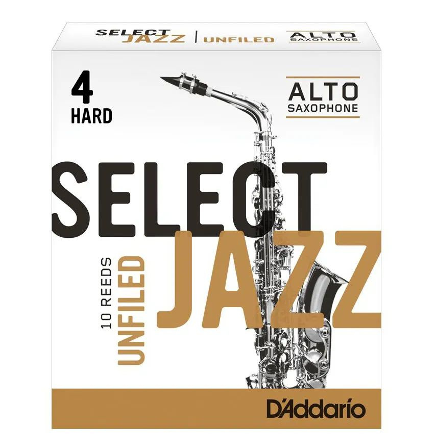 Select Jazz Unfiled Трости для саксофона альт, размер 4, жесткие (Hard), 10шт, Rico RRS10ASX4H  #1