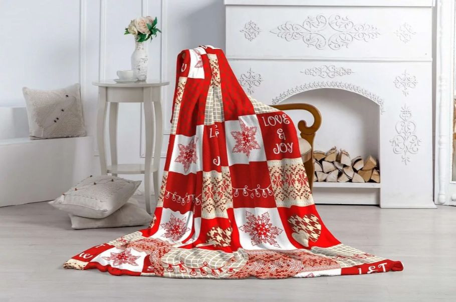 Плед новогодний Alice Textile 150х200, аэрософт, рис. 2022 #1