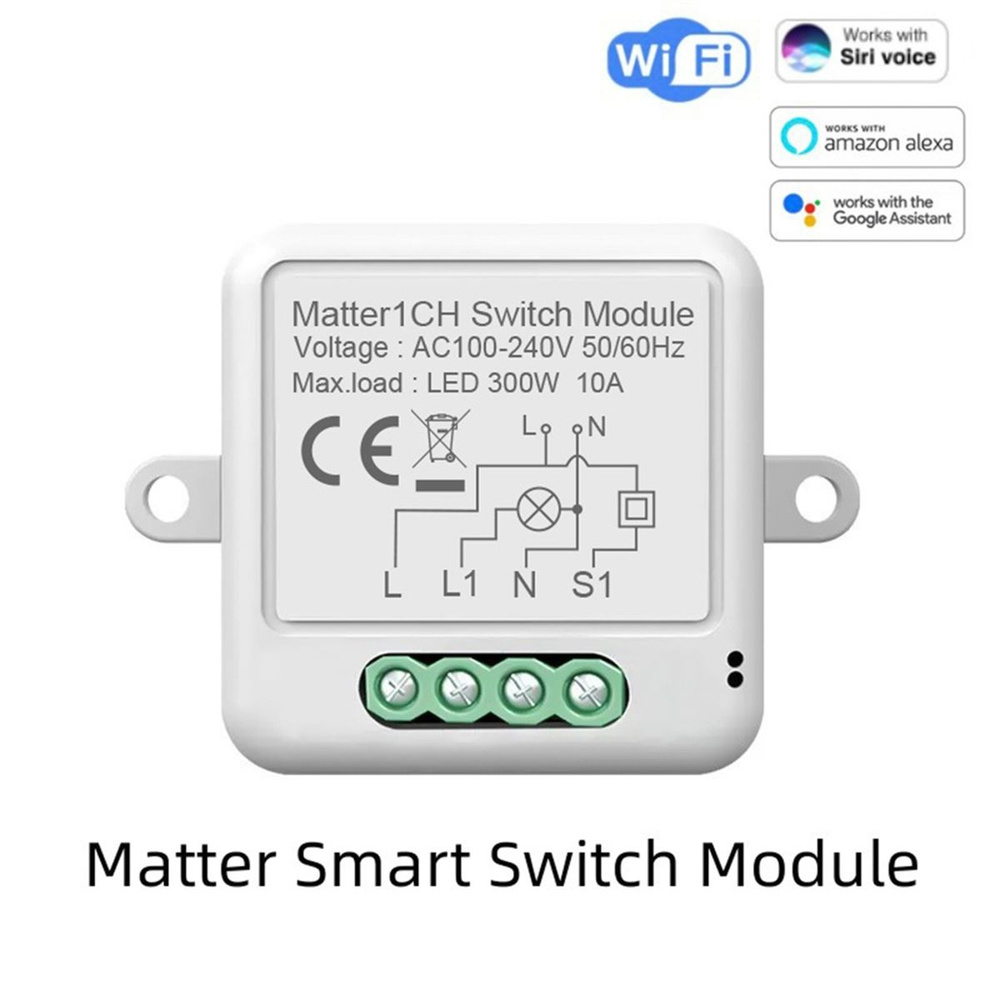 Matter WiFi Smart Switch 10A Релейный модуль автоматизации умного дома ...