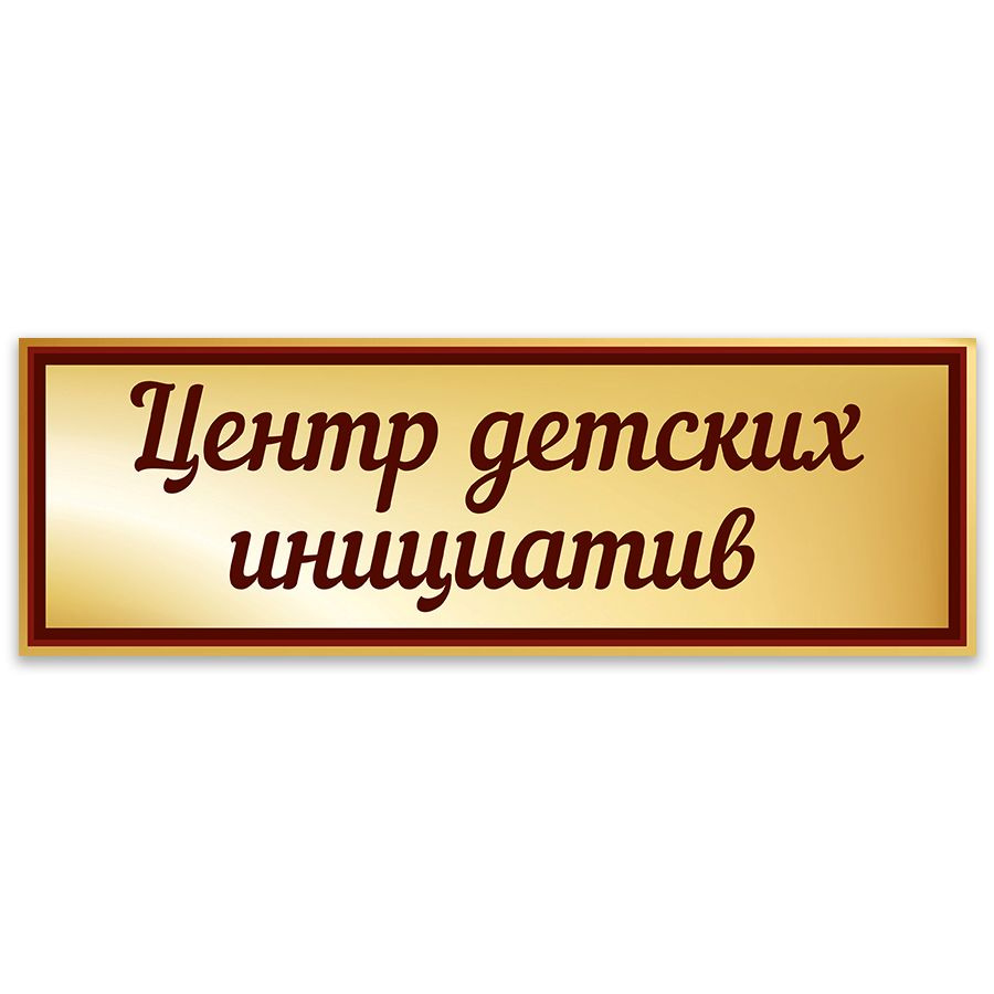 Табличка, Дом стендов, Центр детских инициатив, 30 см х 10 см, в школу, на дверь  #1