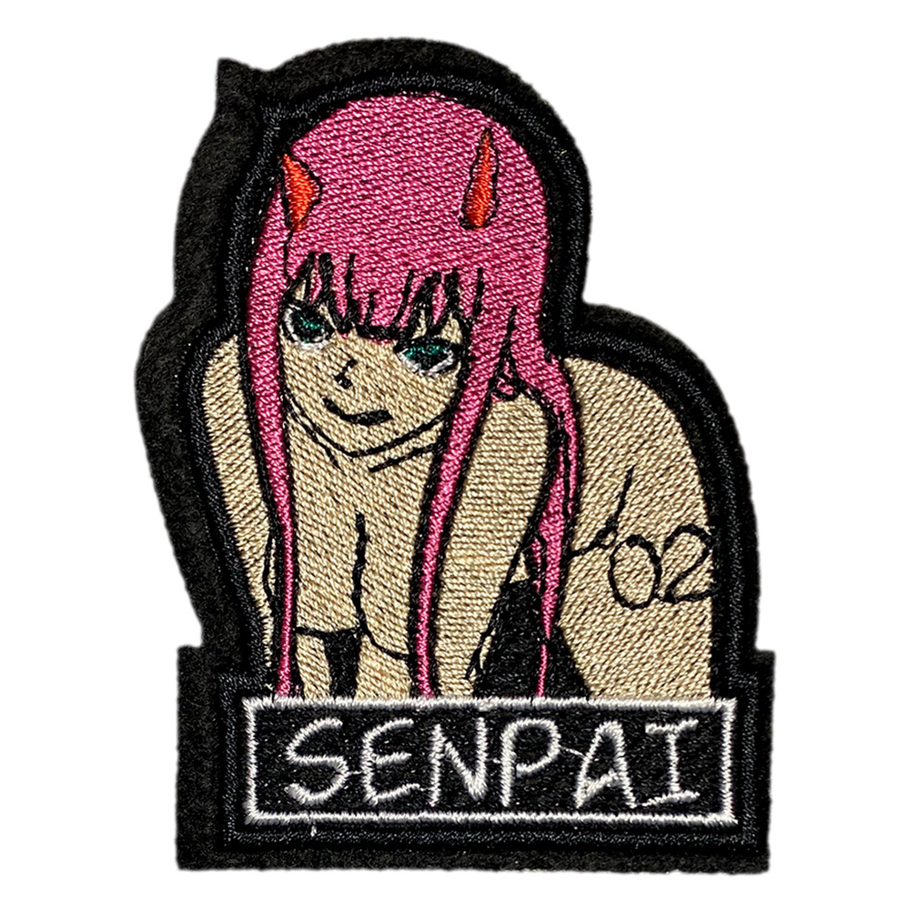 Нашивка, шеврон, патч (patch) Милый во франксе 02 Senpai аниме, размер 8*5,8 см, 1 шт.  #1