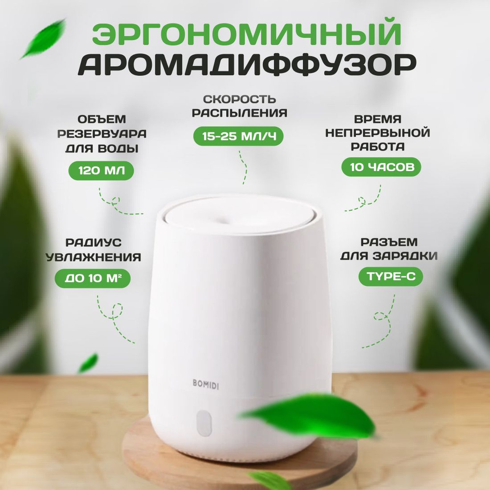 Увлажнитель воздуха BOMIDI Aroma Diffuser, аромадиффузор электрический для  дома и офиса - купить с доставкой по выгодным ценам в интернет-магазине  OZON (269532385)