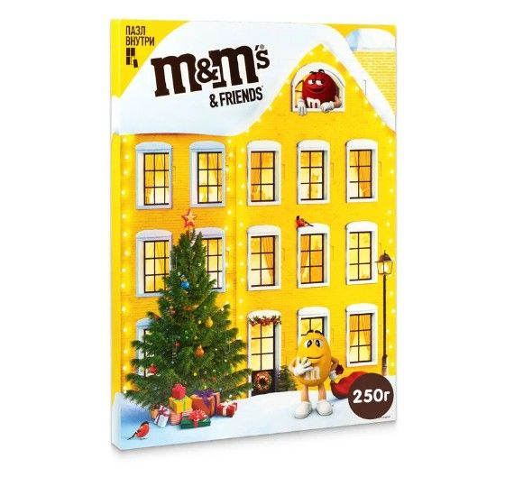 Подарок новогодний сладкий M&M's Friends Адвент календарь, 250 г  #1