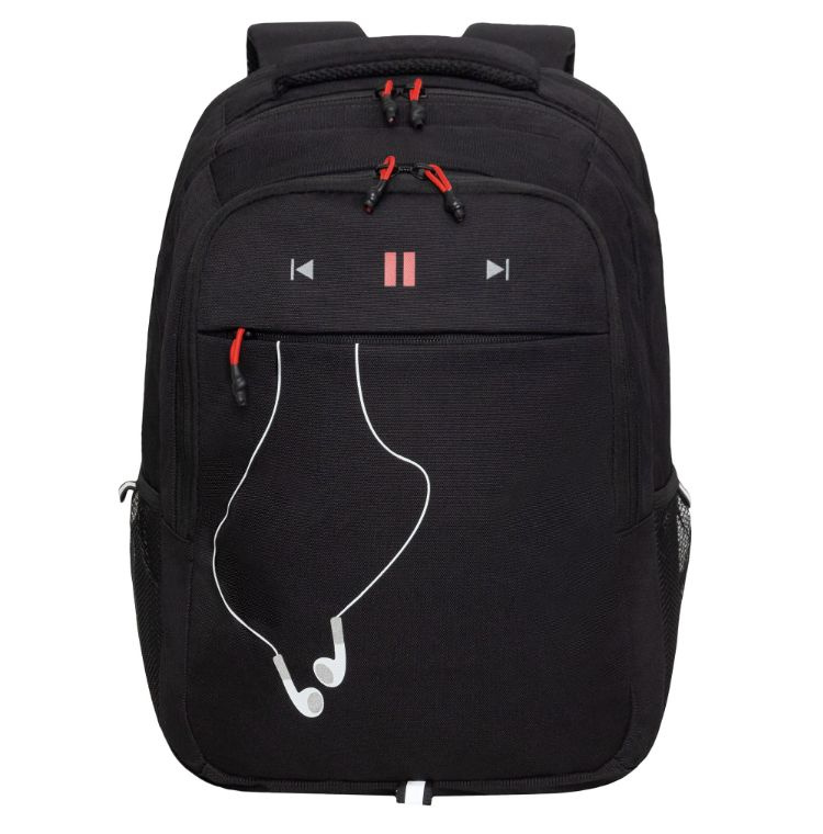 Рюкзак школьный Grizzly RU-432-4, черный красный #1