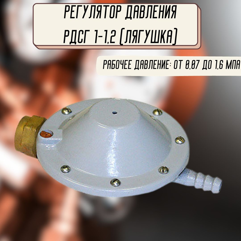 Редуктор - регулятор давления газа для газового балона объемом от 5 до 50 литров РДСГ 1-1.2 (лягушка) #1