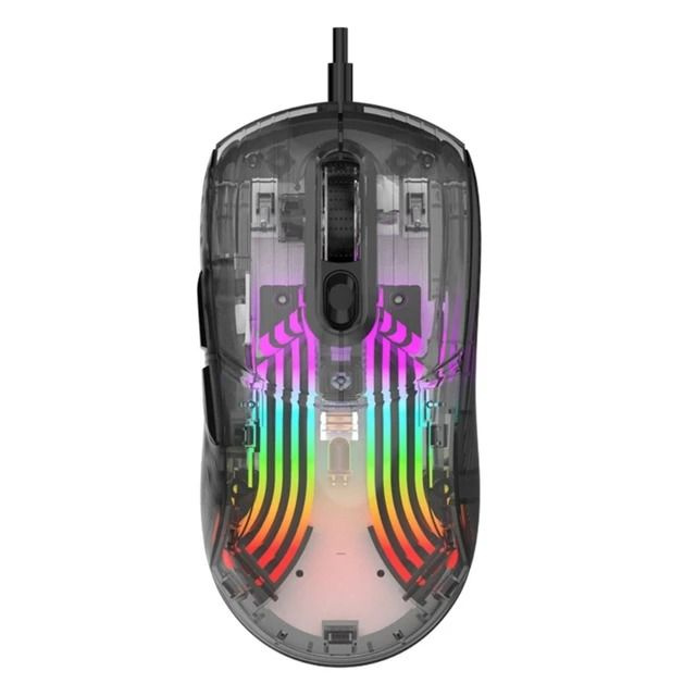 Игровая мышь проводная USB бесшумная с RGB подсветкой для геймеров. Мышка компьютерная оптическая 7200 #1