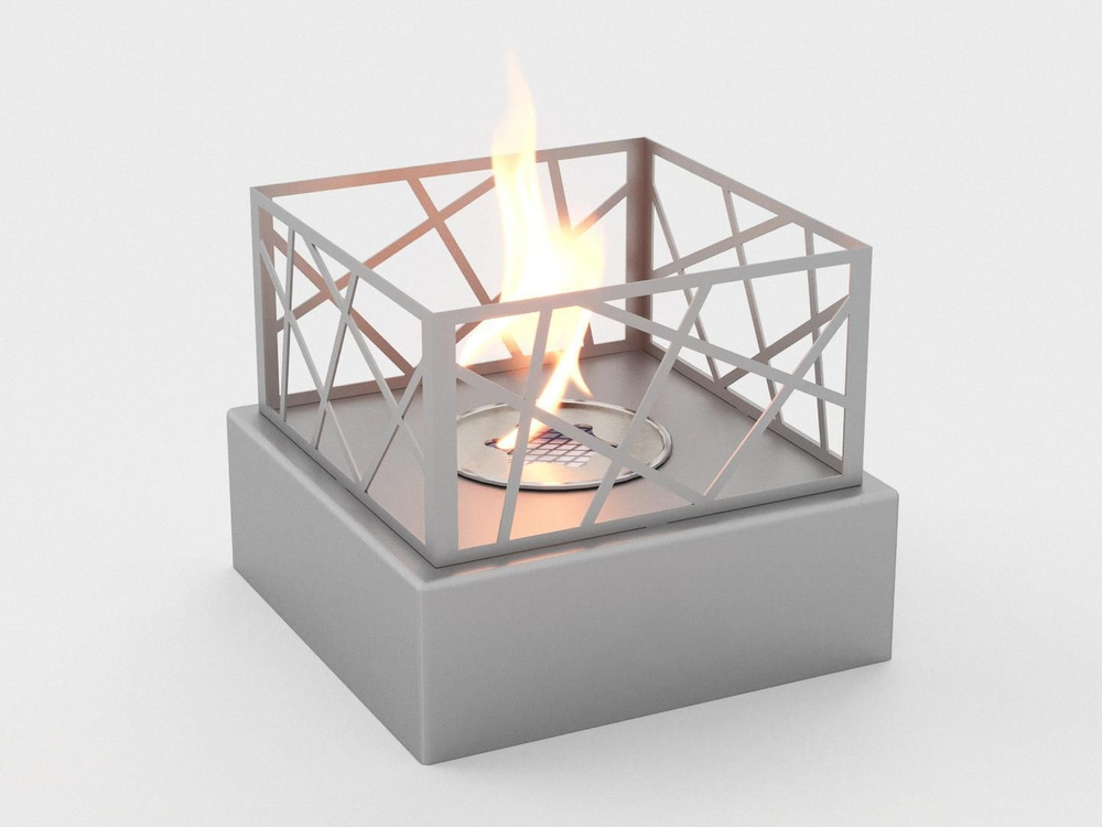 Биокамин настольный подарочный набор Lux Fire Пикник серебристый  #1