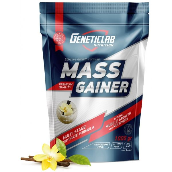 Гейнер Mass Gainer GeneticLab Nutrition, клубника 1000 гр. #1