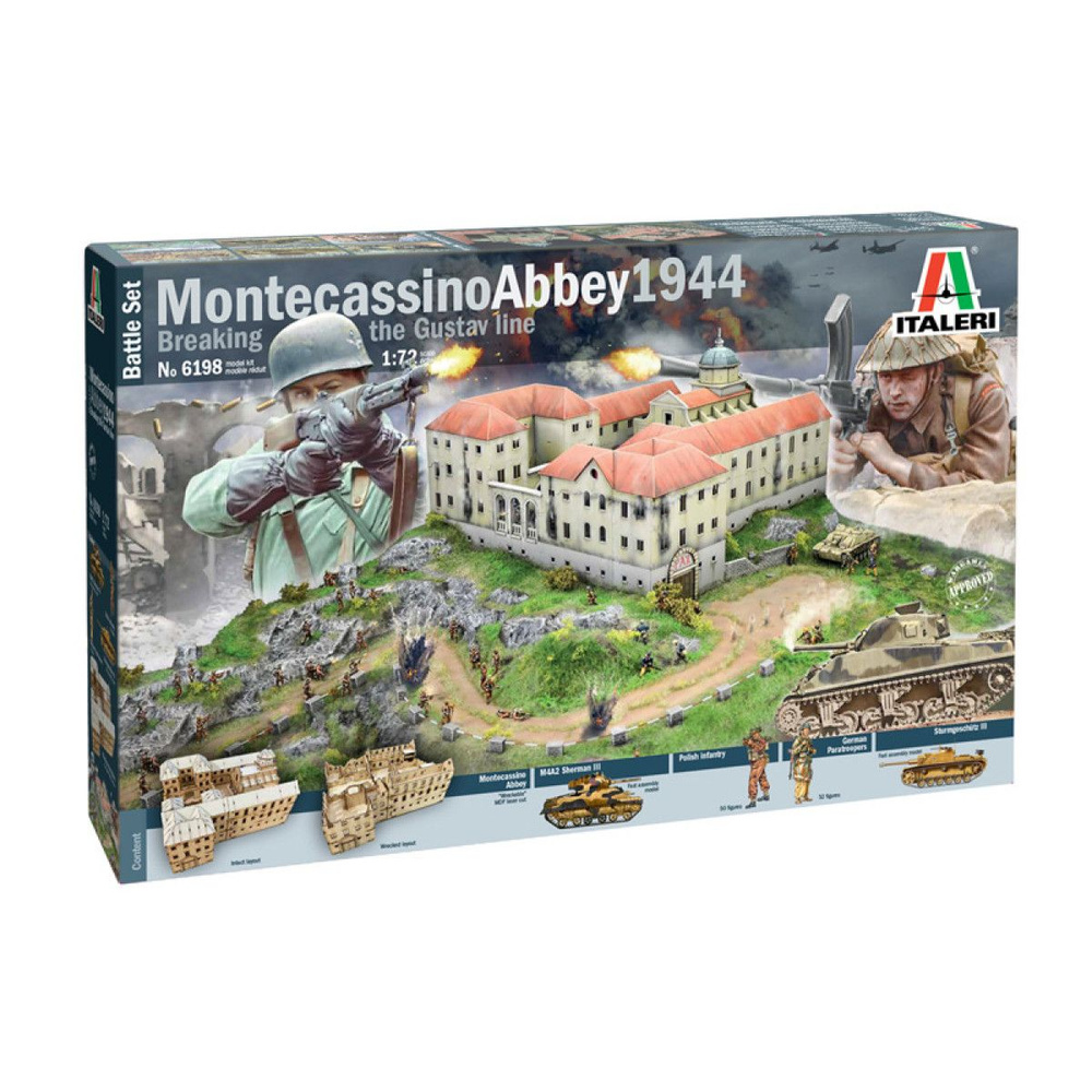 Italeri Сборная модель 6198 Наборы для диорам Montecassino Abbey 1944 Breaking the Gustav Line - BATTLE #1