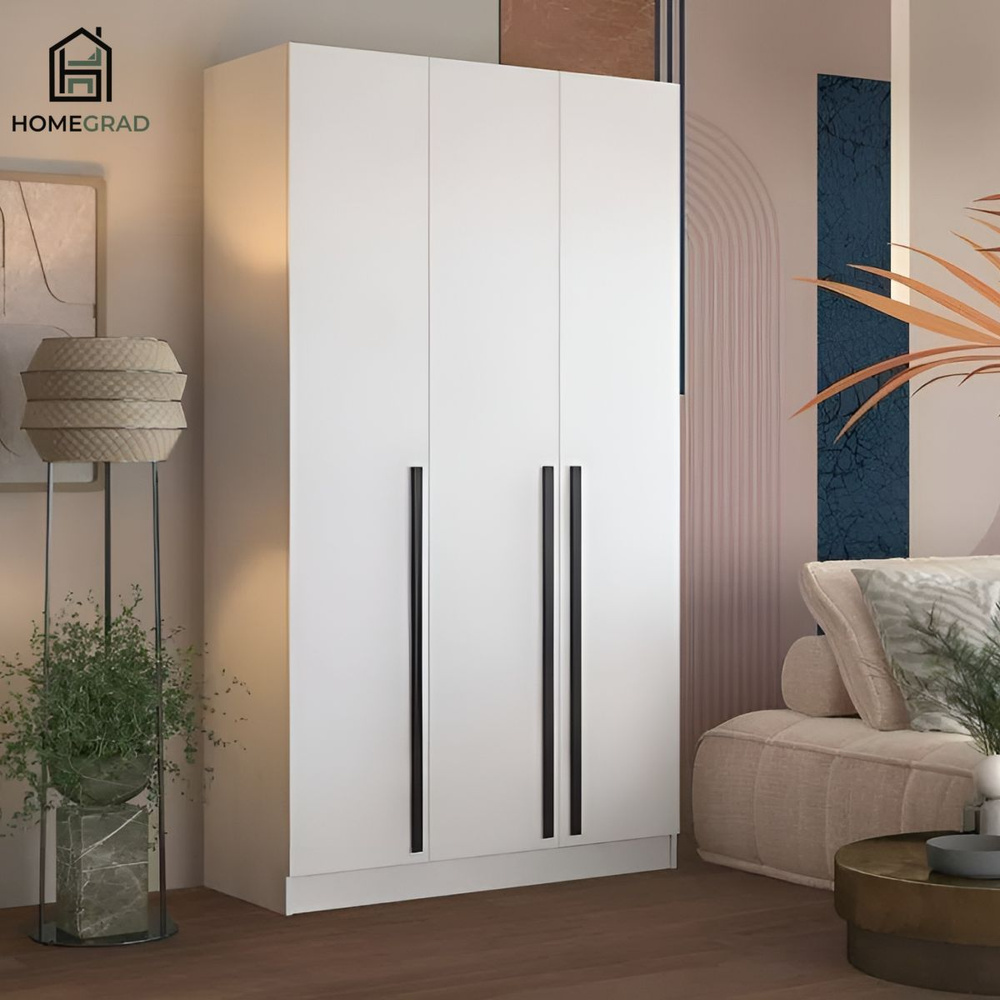 Шкаф для одежды распашной HomeGrad Basti 104, 120 см, Белый #1