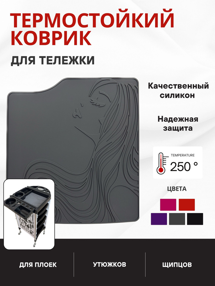 HAIR COLLECTION / Термоковрик для тележки / коврик под инструменты парикмахера, плойки, утюжки, щипцы #1