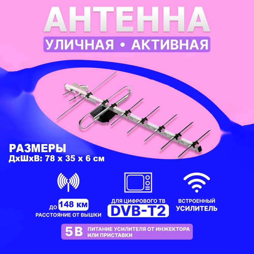 Антенна для цифрового тв уличная для телевизора Фаворит Стрит 8 ...