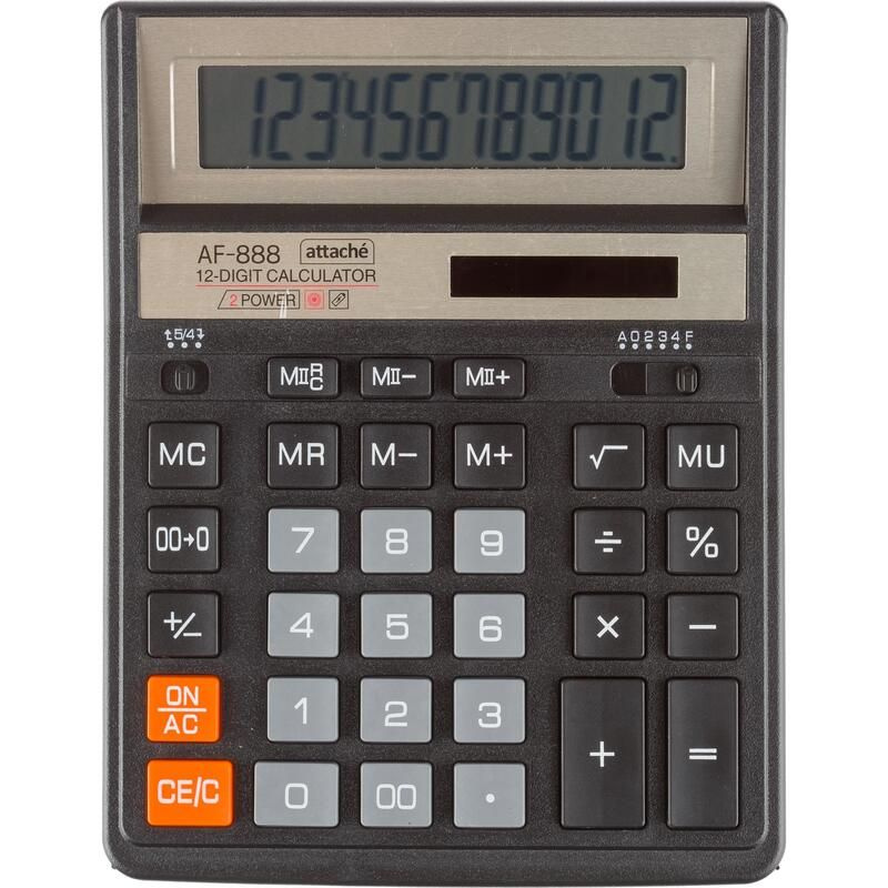 Калькулятор настольный Attache ASF-888 12-разрядный черный 204x158x40 мм  #1