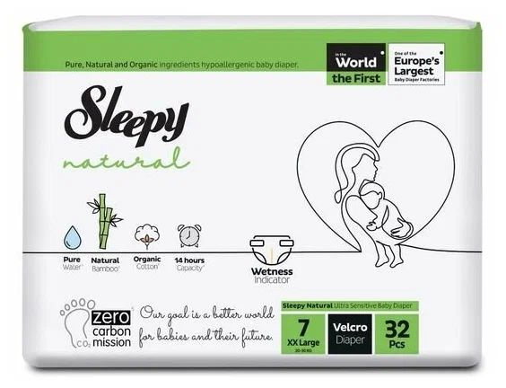 Подгузники детские Sleepy Natural размер № 7 (20-30кг) 32 шт. #1