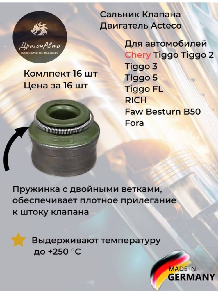Сальник клапана (двигатель Acteco) ( Германия) Chery Riich / Tiggo ...