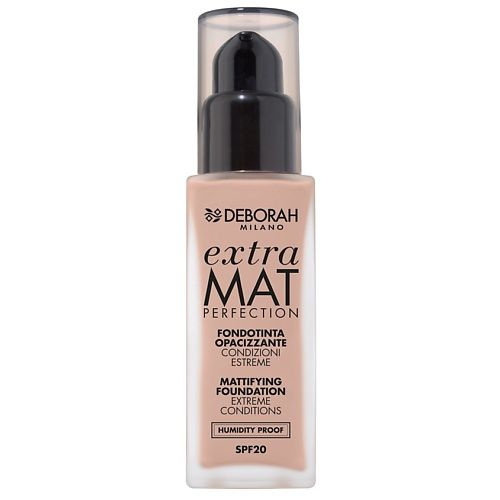 DEBORAH MILANO Тональная основа матирующая EXTRA MAT PERFECTION MATTIFYING FOUNDATION, № 01 белоснежный, #1