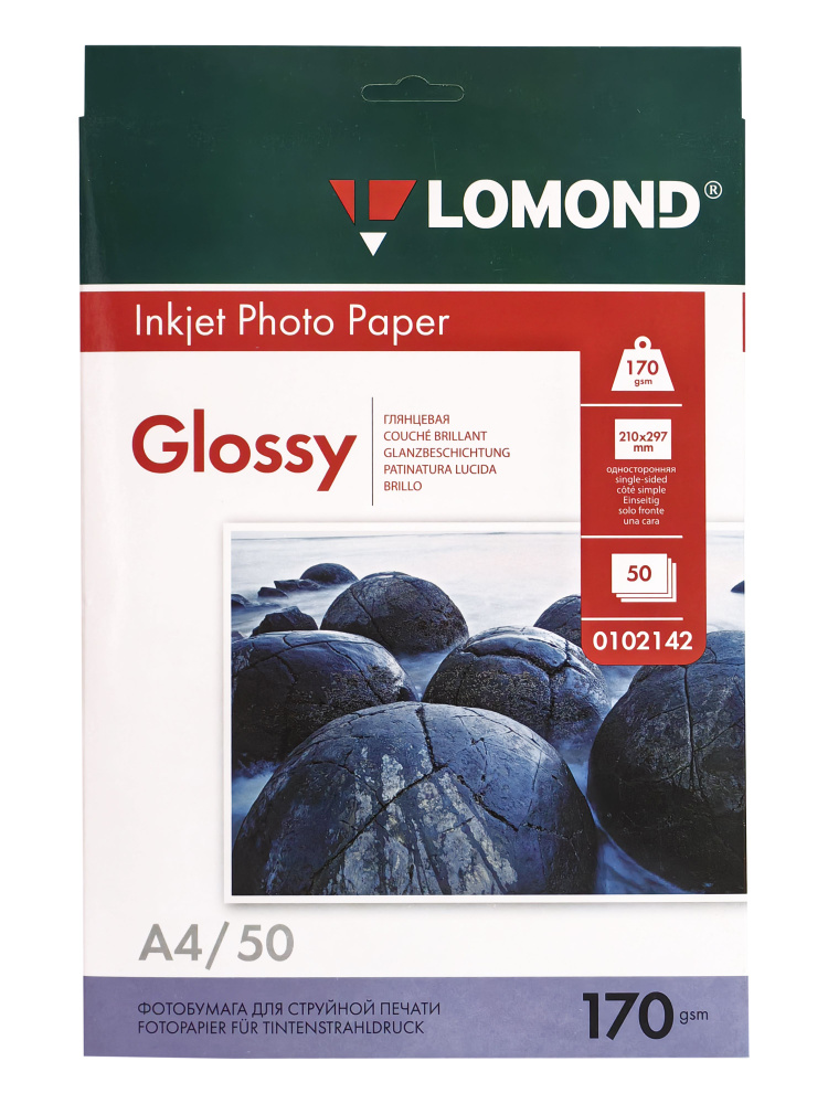 Фотобумага глянцевая односторонняя для струйных принтеров Lomond 0102142, А4, 170 г/м2, 50 л.  #1