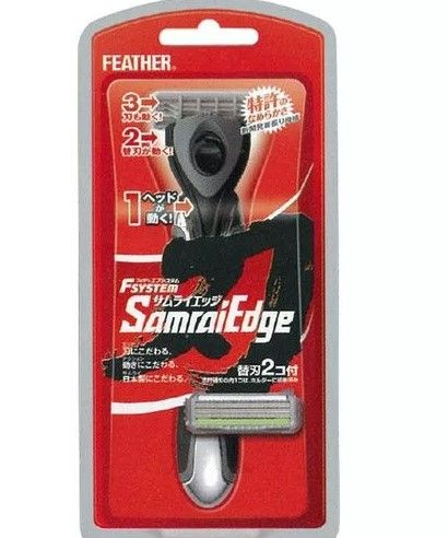 Мужсской бритвенный станок с тройным лезвием Feather F-System Samurai Edge (+ 1 кассета)  #1