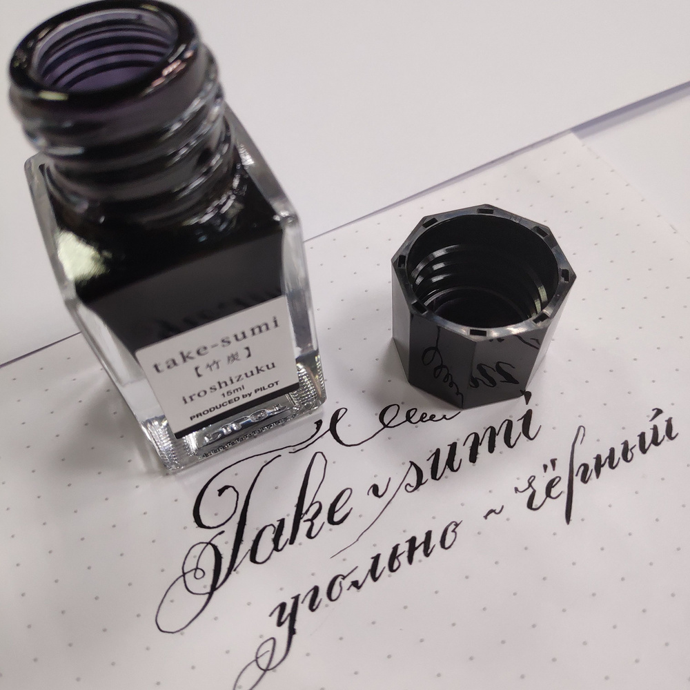 Чернила ДЛЯ ПЕРЬЕВОЙ РУЧКИ бутилированные "Iroshizuku" PILOT "TAKE-SUMI" 15 ML.  #1