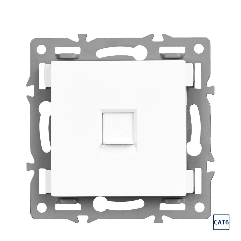Розетка компьютерная RJ45 CAT6, механизм розетки,белый - купить по ...