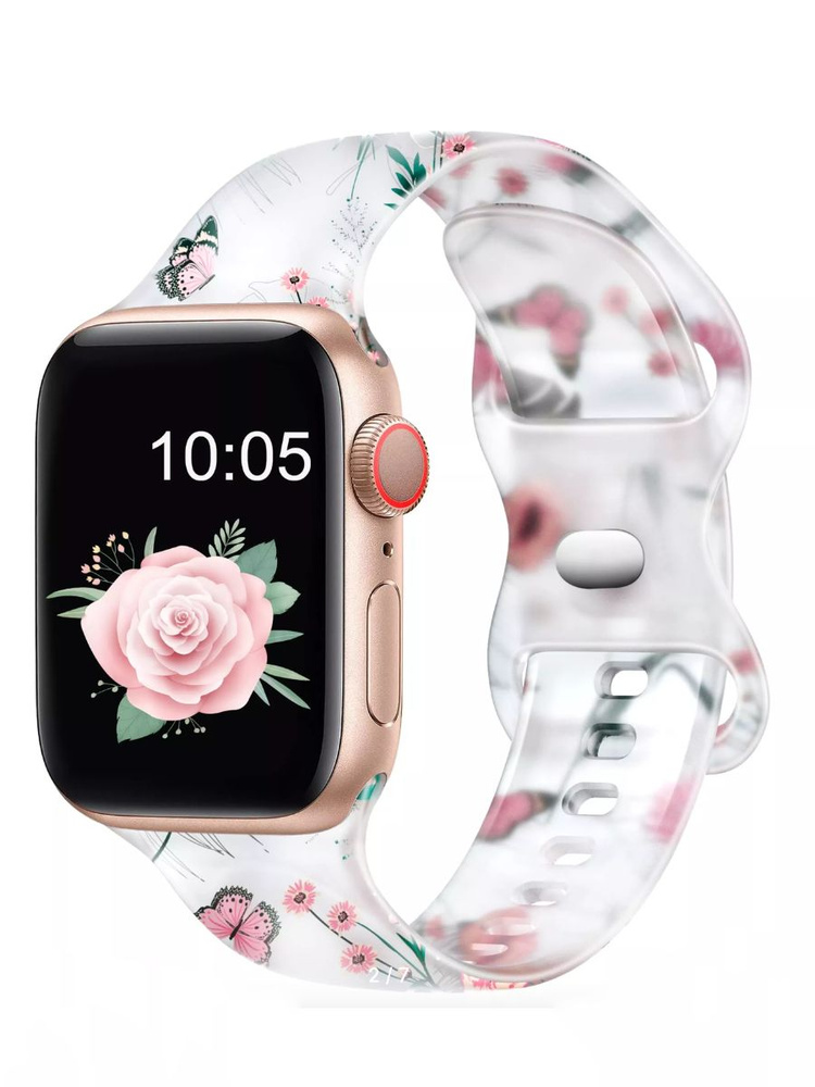 Силиконовый ремешок для Apple Watch 38 мм/40/41 mm, размер SM series 1 2 3 4 5 6 7 8 /SE/SE 2022, прозрачный #1