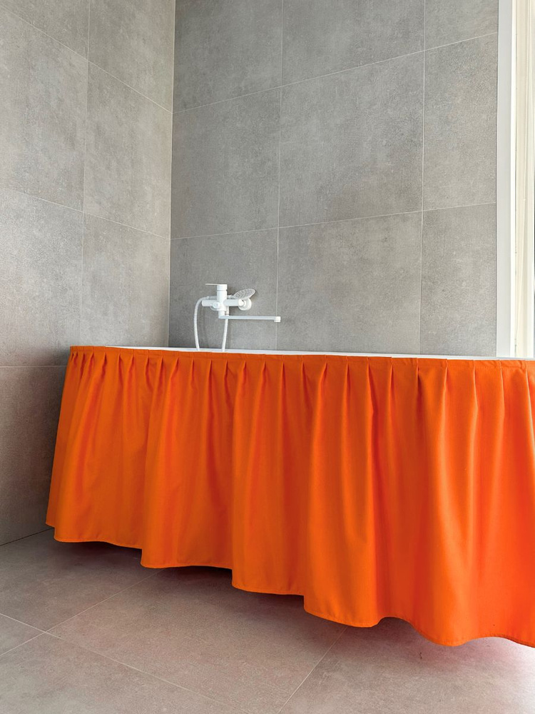 Тканевый экран под ванну 165х58, цвет оранжевый #1