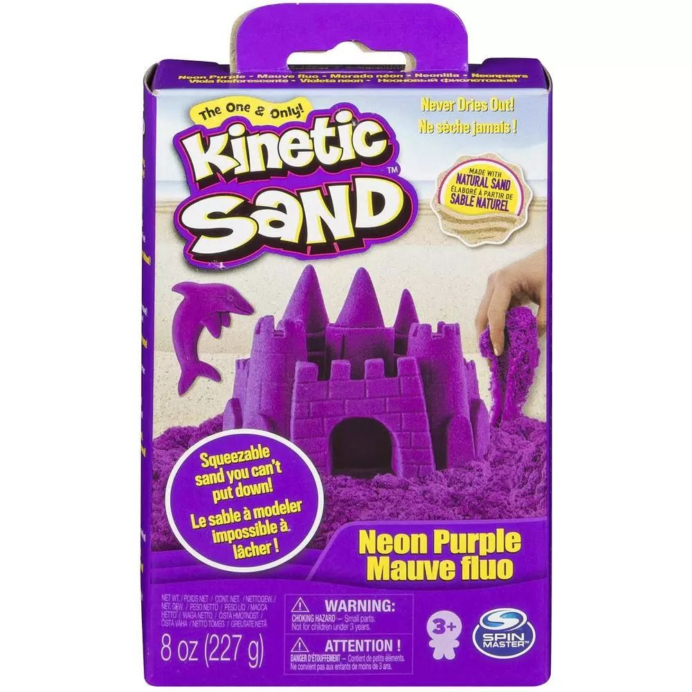 Кинетический песок Kinetic Sand 227гр (Фиолетовый неон) #1