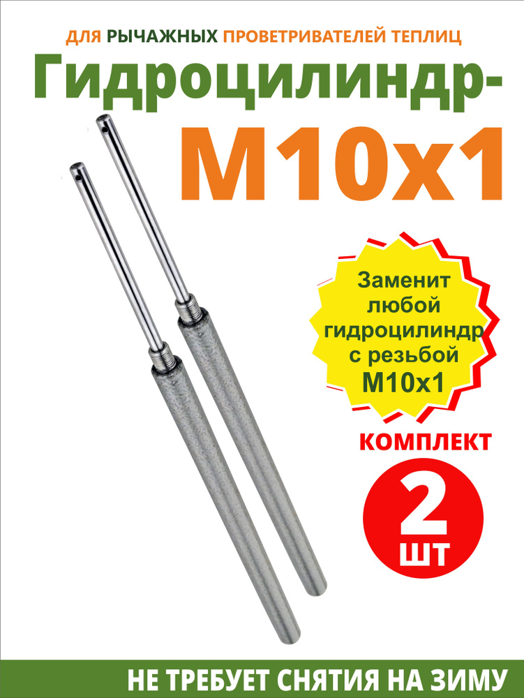 Комплект 2 шт: Гидроцилиндр М10х1 для рычажных автоматов проветривания теплиц  #1