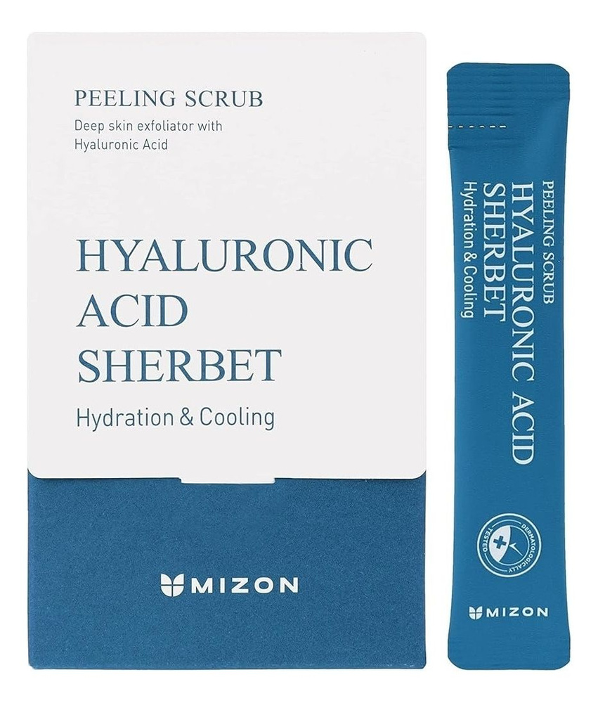 Mizon, Освежающий пилинг-скраб с гиалуроновой кислотой HYALURONIC SHERBET PEELING SCRUB, 40 шт*5 гр  #1