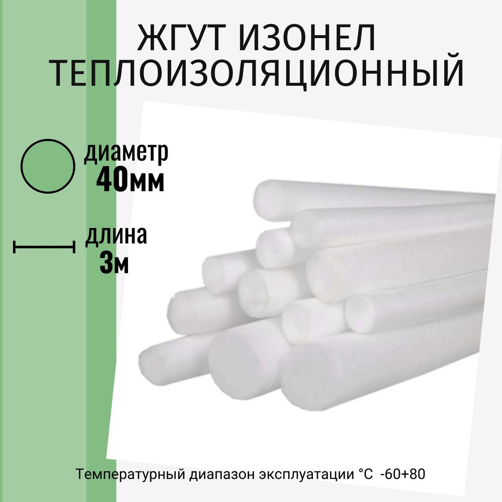 Жгут (шнур) теплоизоляционный "Изонел" 40мм х 3 метра #1
