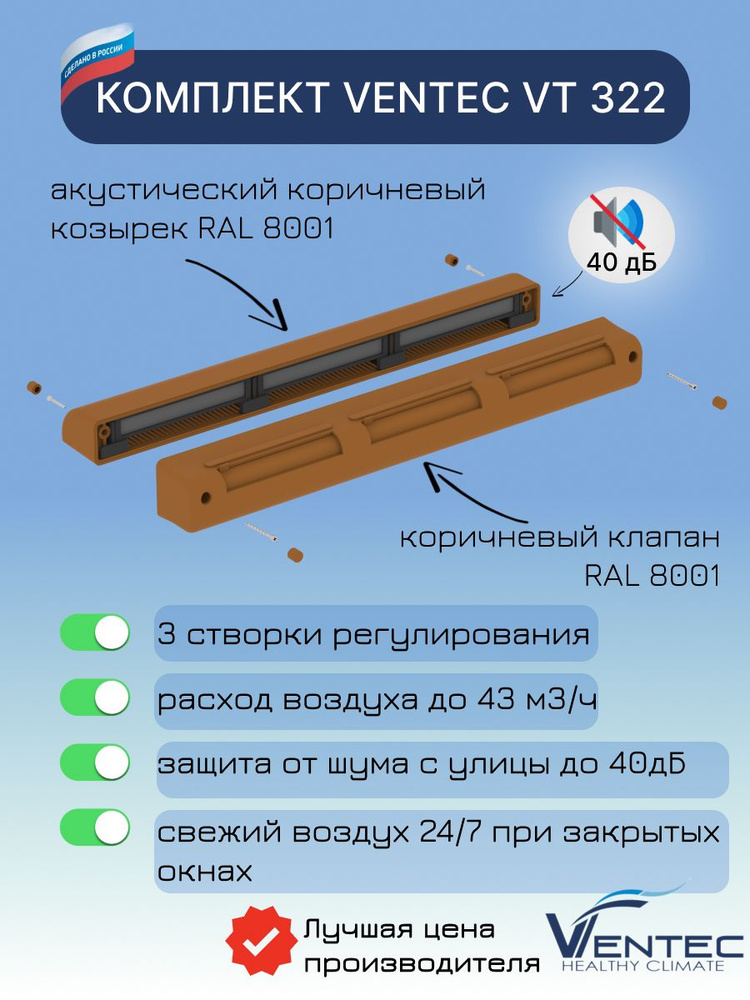 Приточный клапан на окно Ventec VT322 #1