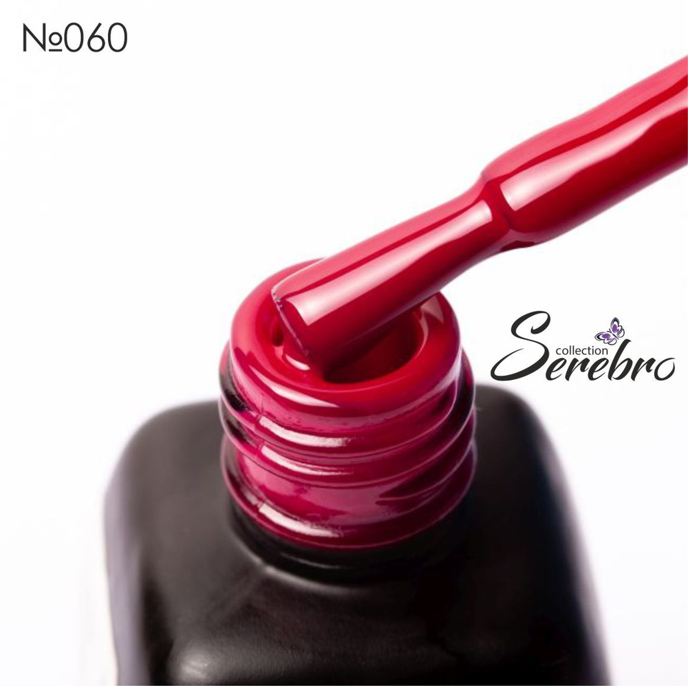 Serebro гель лак для ногтей красный "Гранатовое счастье" для маникюра и педикюра №060, 11 мл  #1