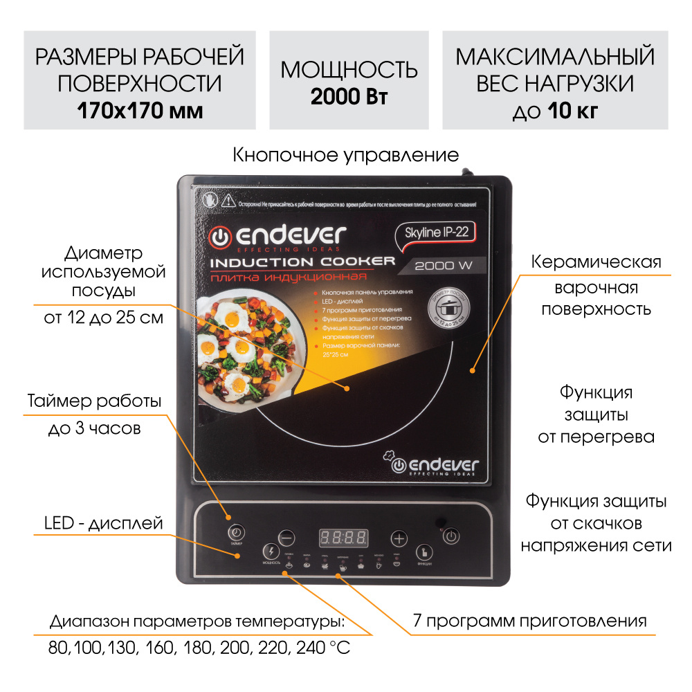 Индукционная плитка ENDEVER Skyline IP-22