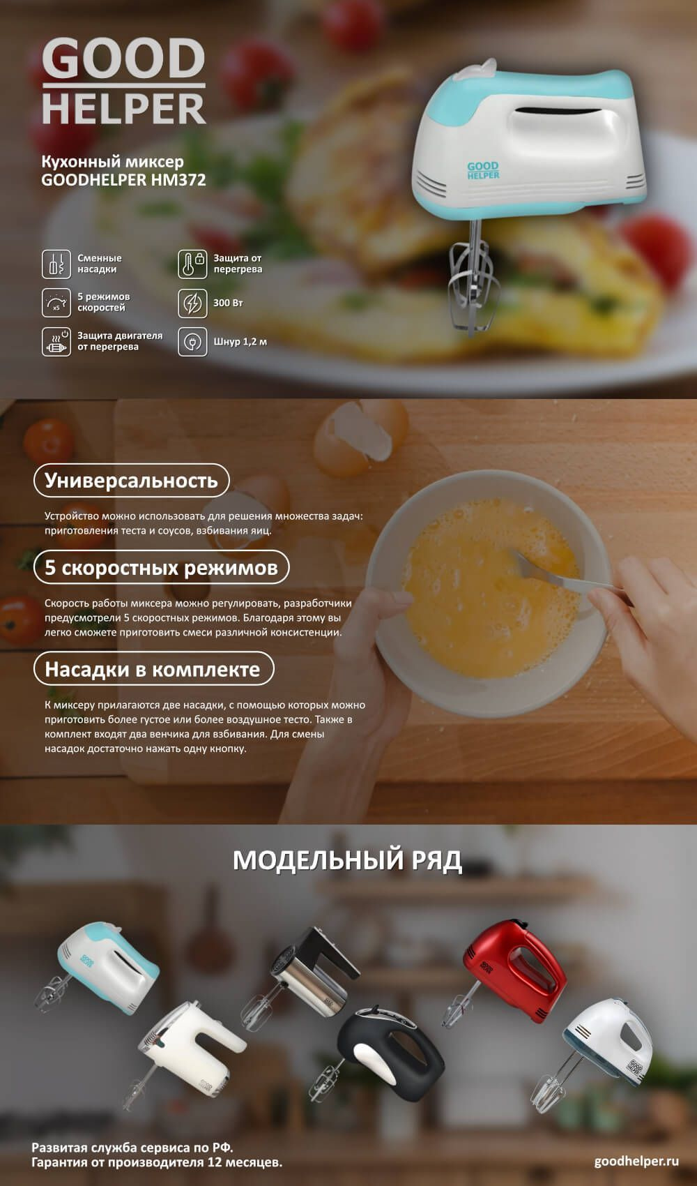 Классический ручной миксер Goodhelper