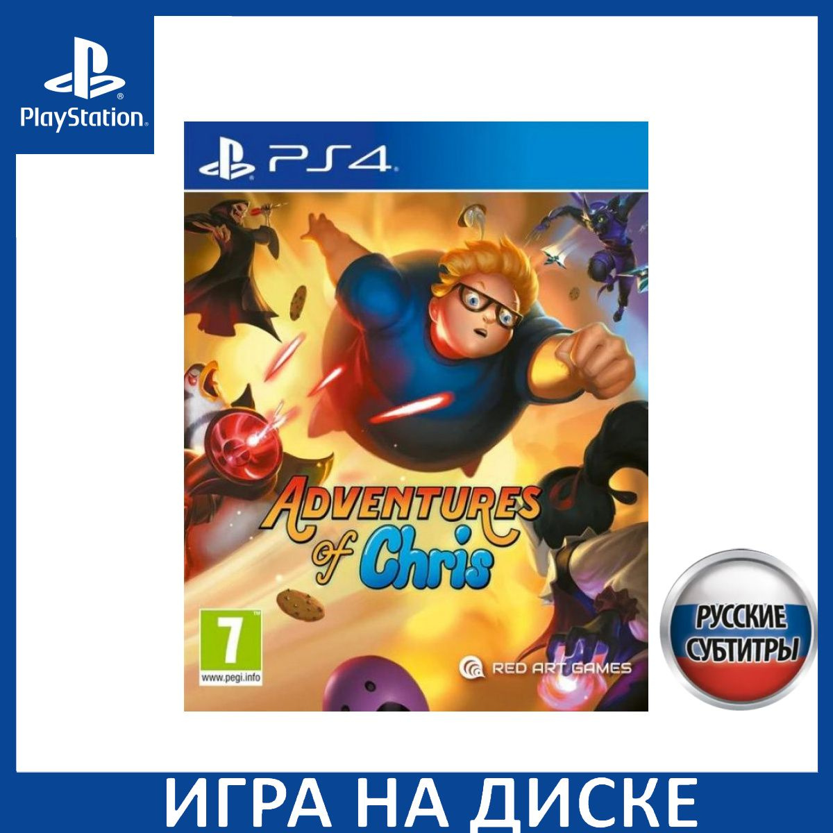 Диск с Игрой Adventures of Chris Русская Версия (PS4). Новый лицензионный запечатанный диск.