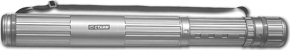 Тубус для чертежей СТАММ телескопический, диаметр 8,5 см, 70-110 см, А0, серый, на ремне, ПТ12  #1