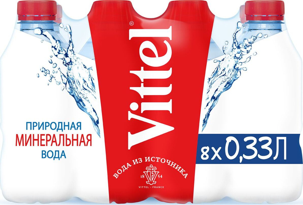 Вода минеральная питьевая Vittel (Виттель) 8 шт по 0,33 л пэт #1