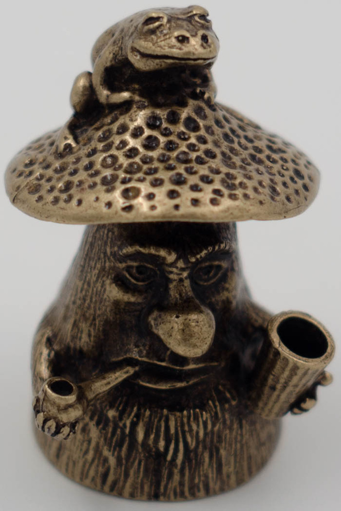 Наперсток Леший гриб с лягушкой коллекционный (бронза) #1
