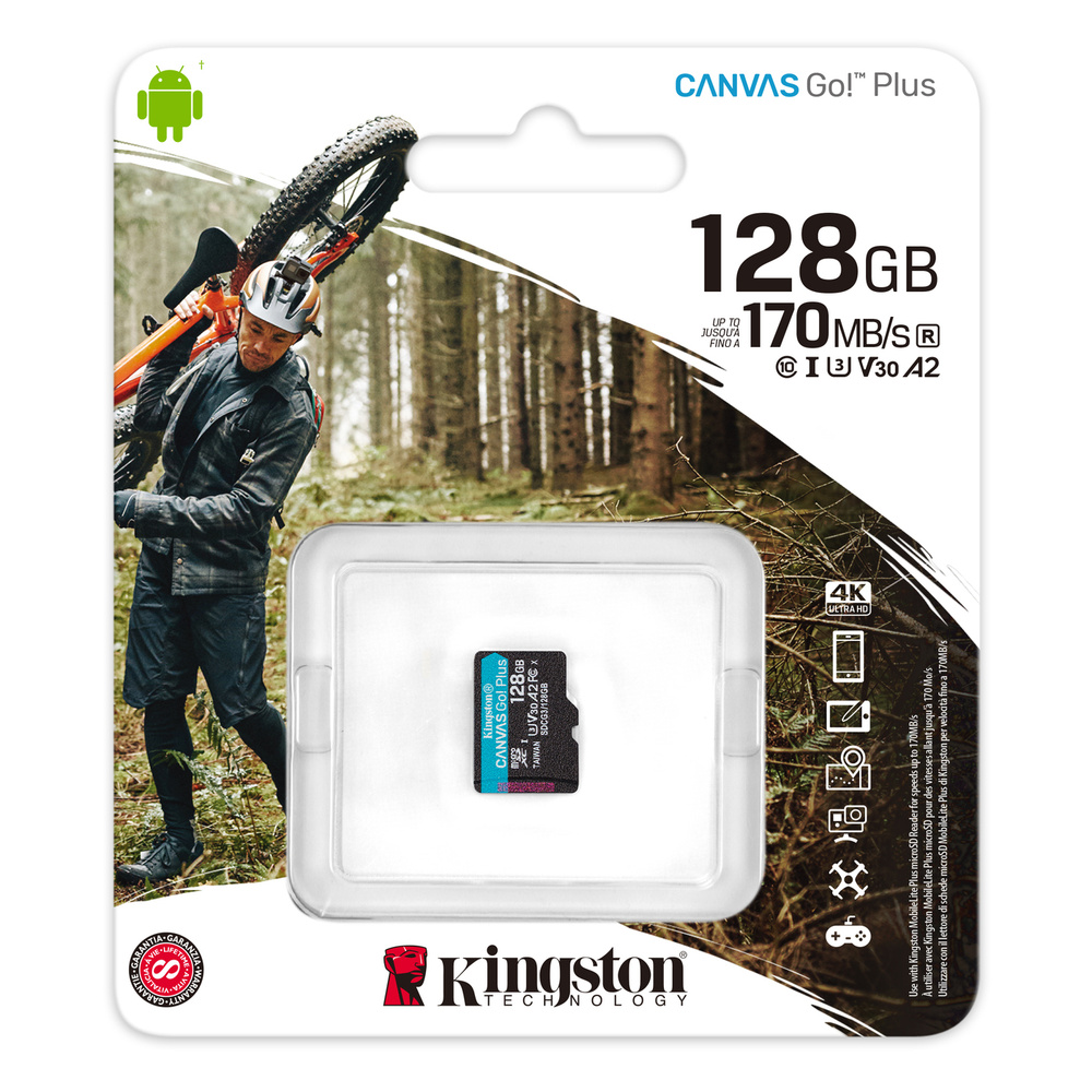 Карта памяти Kingston 128 ГБ SDCG3/128GBSP microSDXC Canvas Go Plus 170R A2 U3 V30 #1