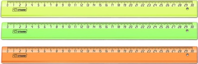 Линейка Стамм 30 сантиметров в ассортименте (пластик) 10 штук в упаковке  #1