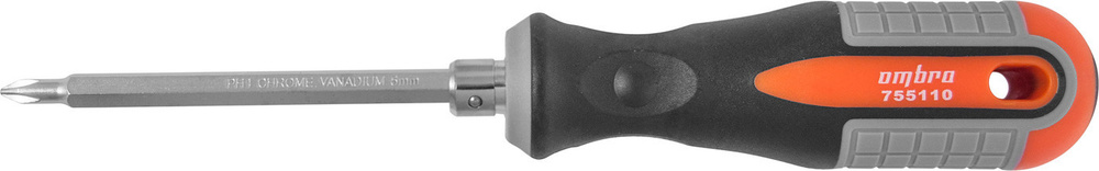Отвертка стрежневая двусторонняя ROUND GRIP, РН1,SL5x100 мм, OMBRA #1