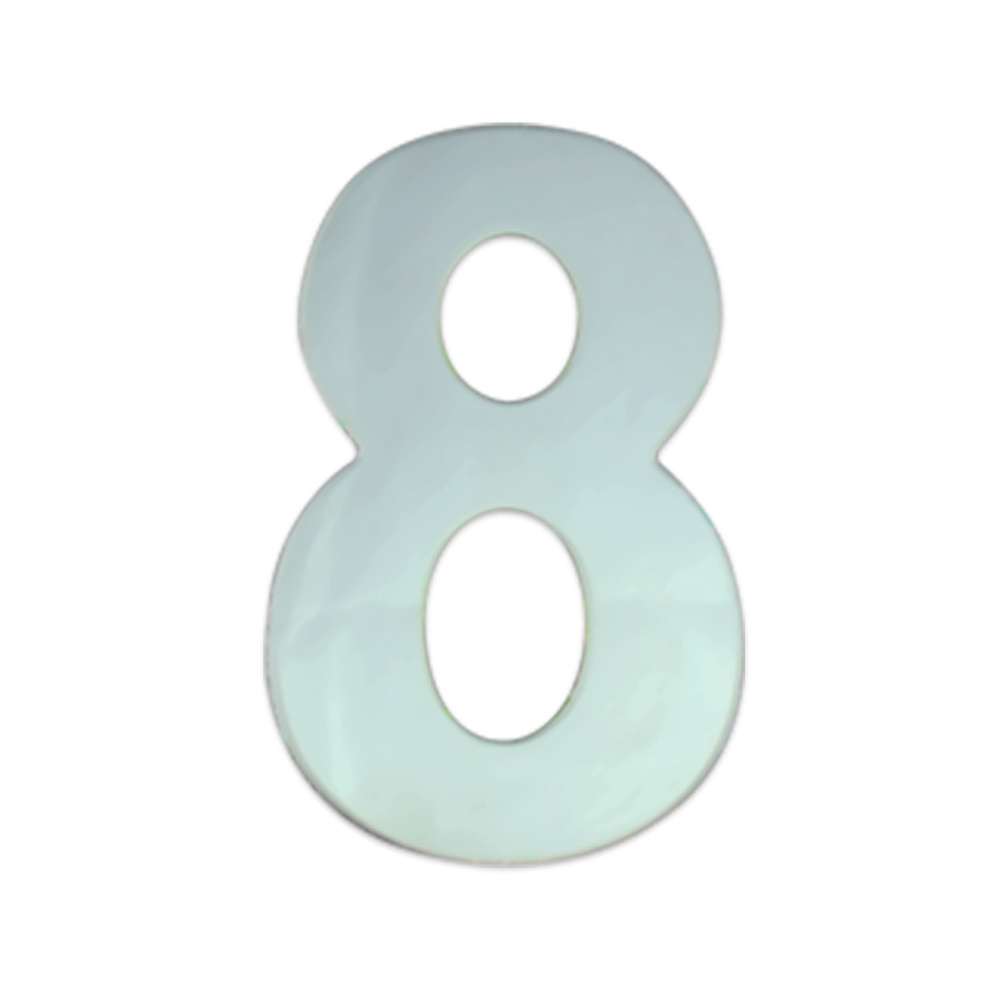 Номер дверной "8" металл, клеевая основа CP (хром) MARLOK #1