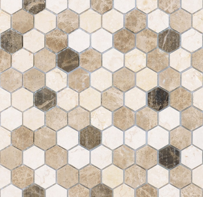 Мозаика шестиугольная из натурального камня Pietra Mix 1 Mat Hex 29x34x6  #1