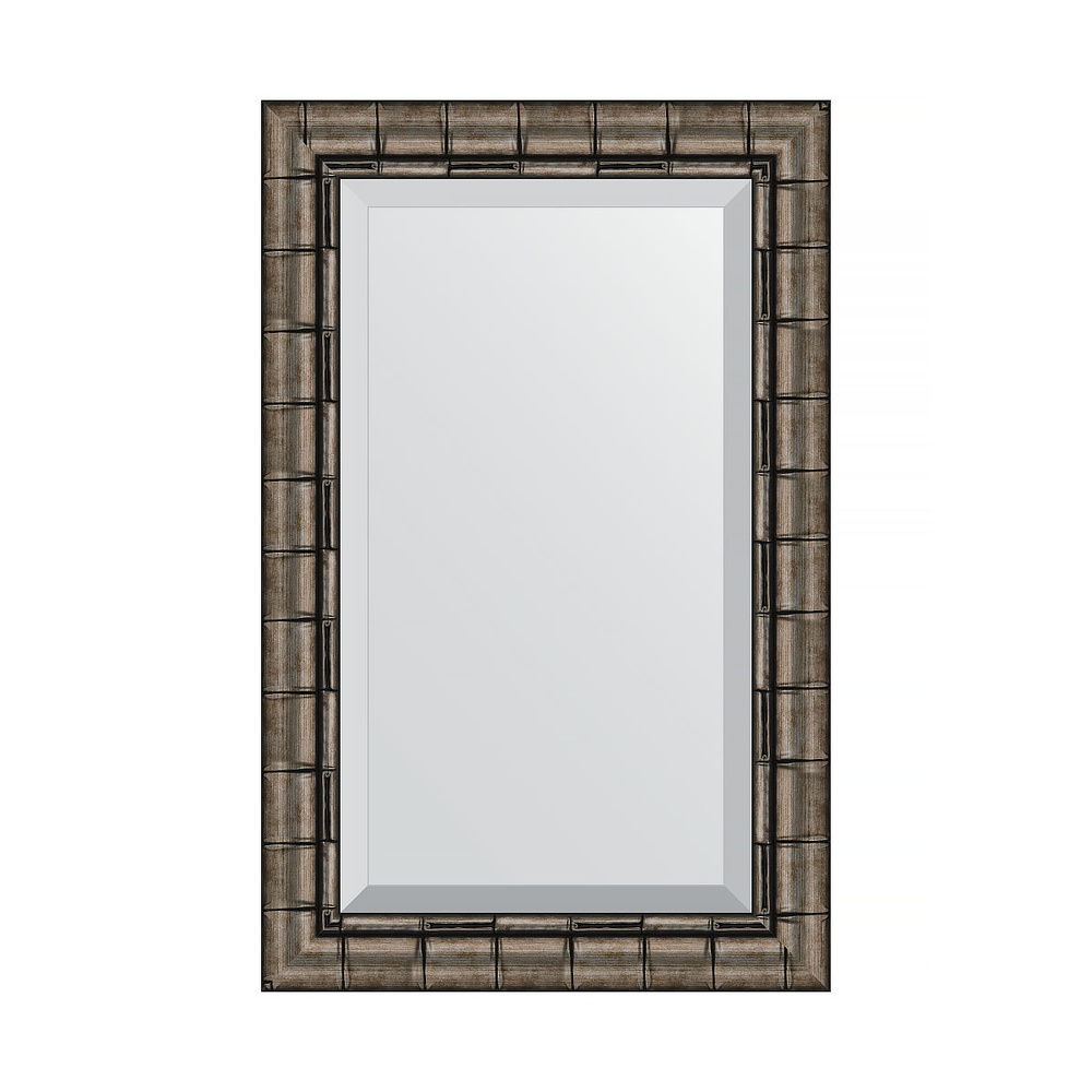 Зеркало с фацетом в багетной раме - серебряный бамбук 73 mm (53х83 cm) (EVOFORM) BY 1136  #1